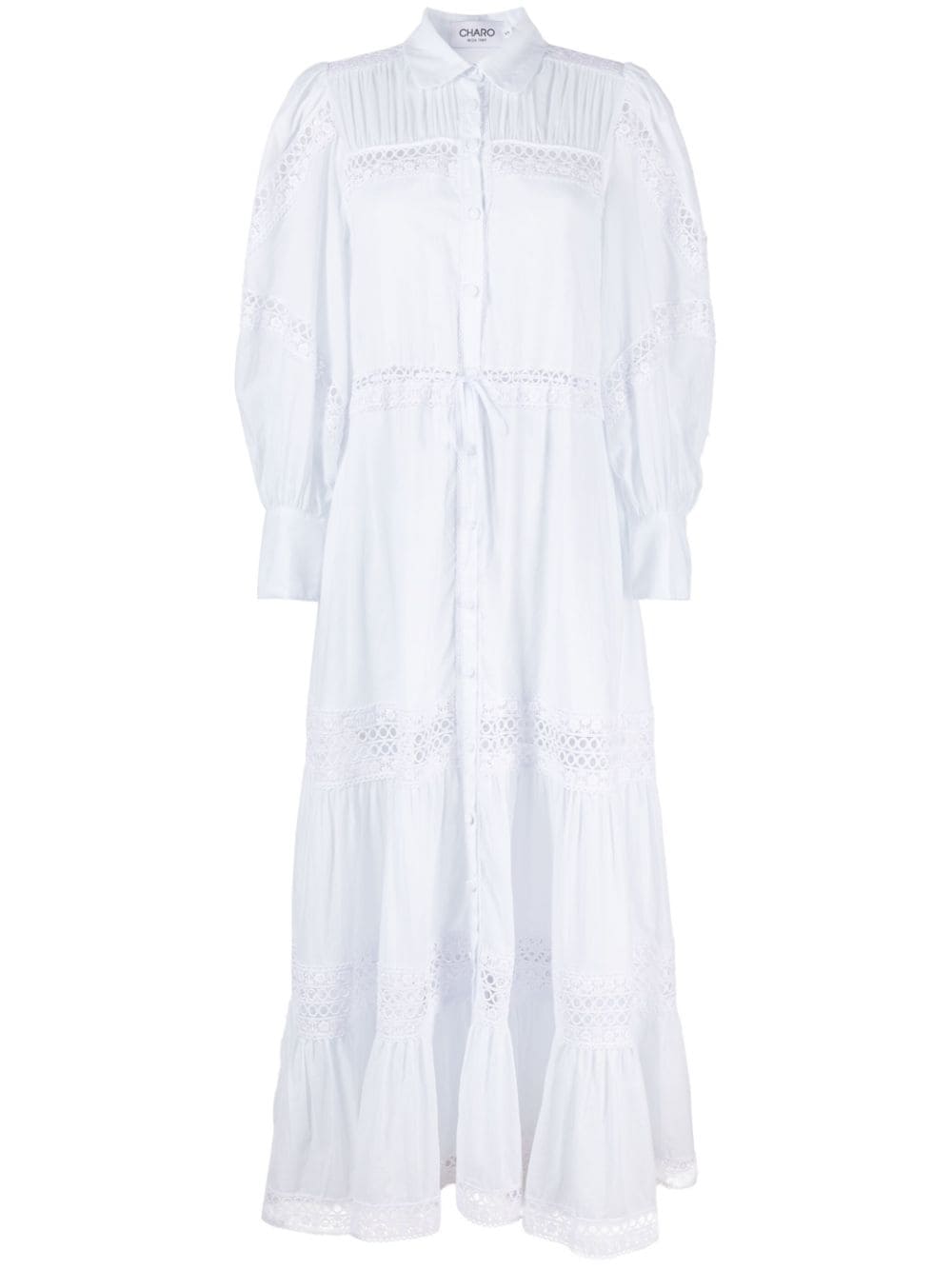 Charo Ruiz Ibiza Ileana lace-trim shirtdress - White von Charo Ruiz Ibiza