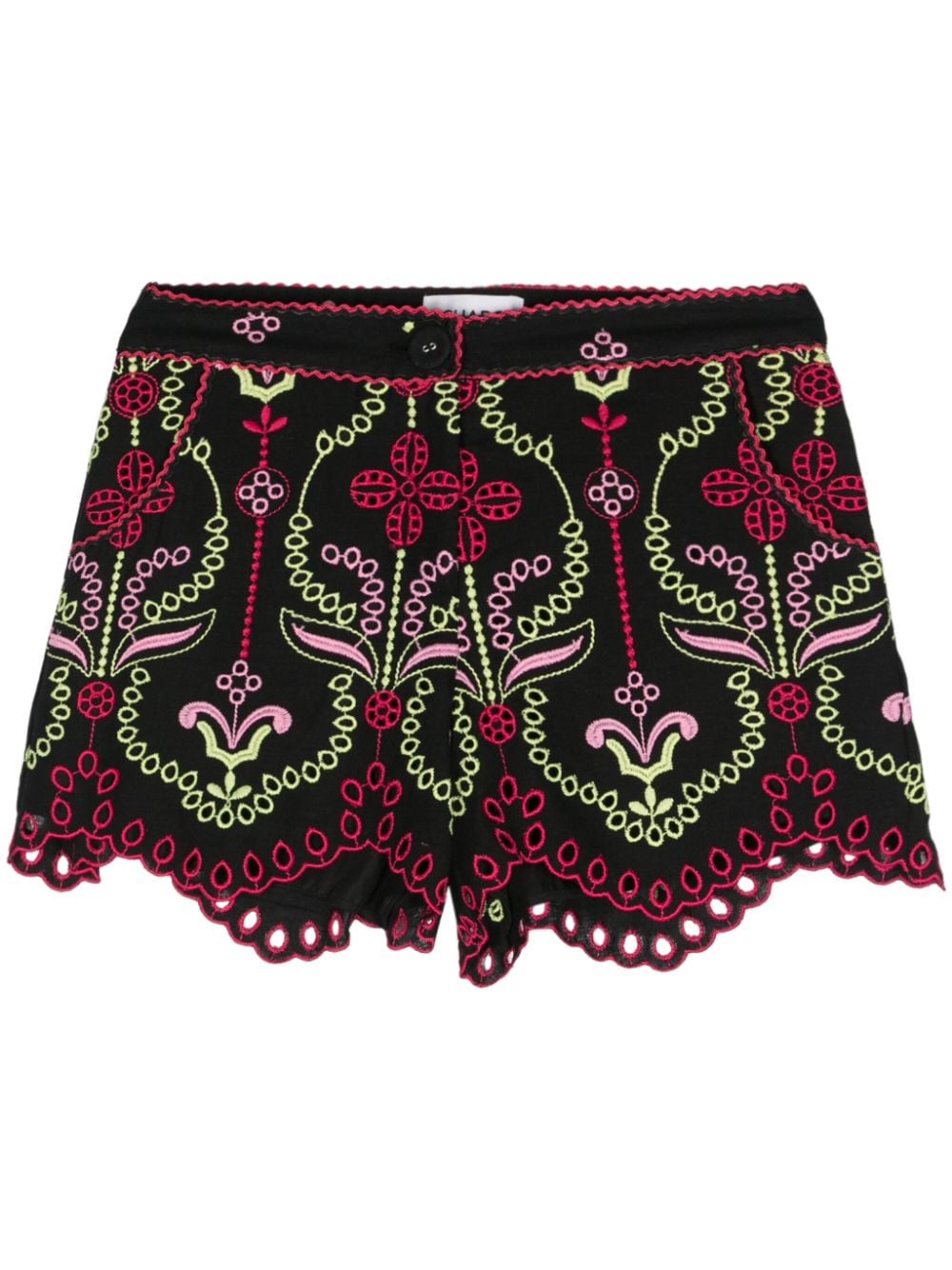 Charo Ruiz Ibiza Mason floral-embroidered shorts - Black von Charo Ruiz Ibiza