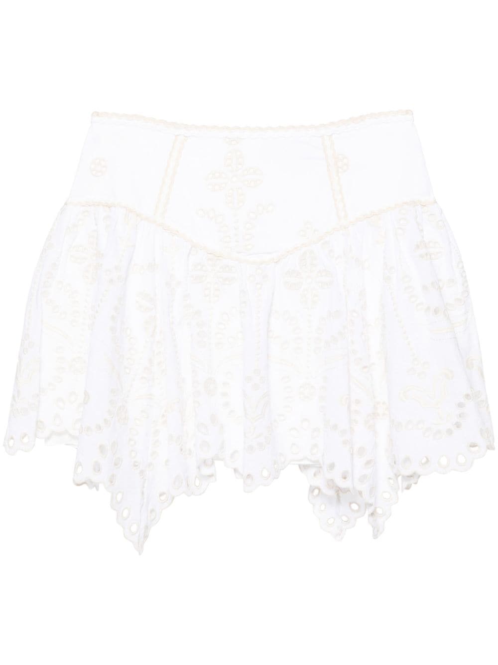 Charo Ruiz Ibiza Pauline embroidery mini skirt - White von Charo Ruiz Ibiza