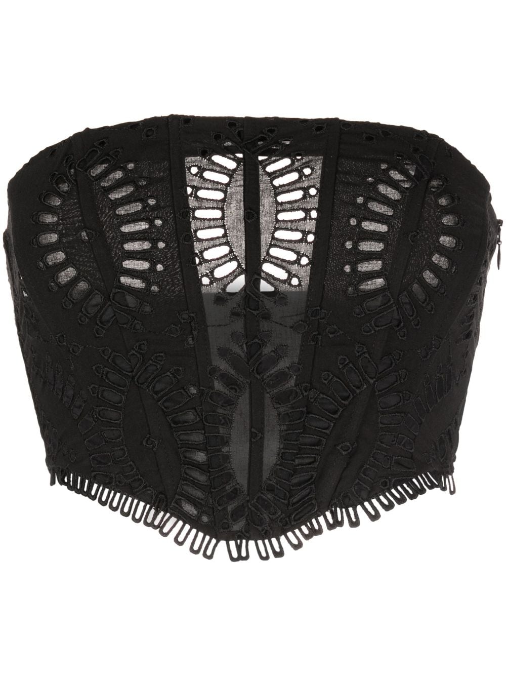 Charo Ruiz Ibiza Sting embroidered crop top - Black von Charo Ruiz Ibiza