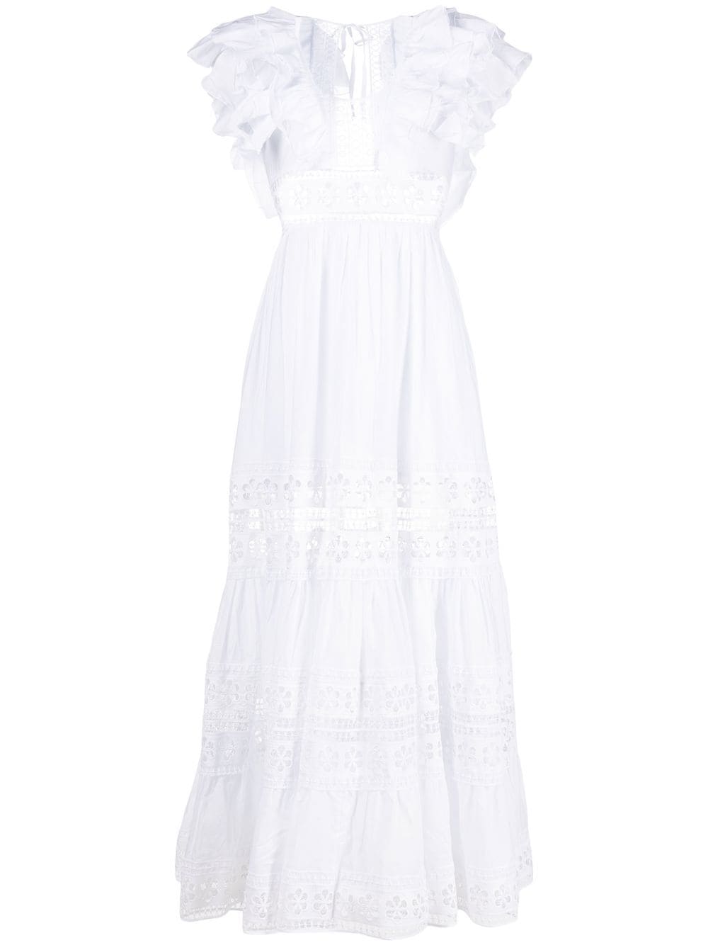 Charo Ruiz Ibiza long lace-detail cotton dress - White von Charo Ruiz Ibiza