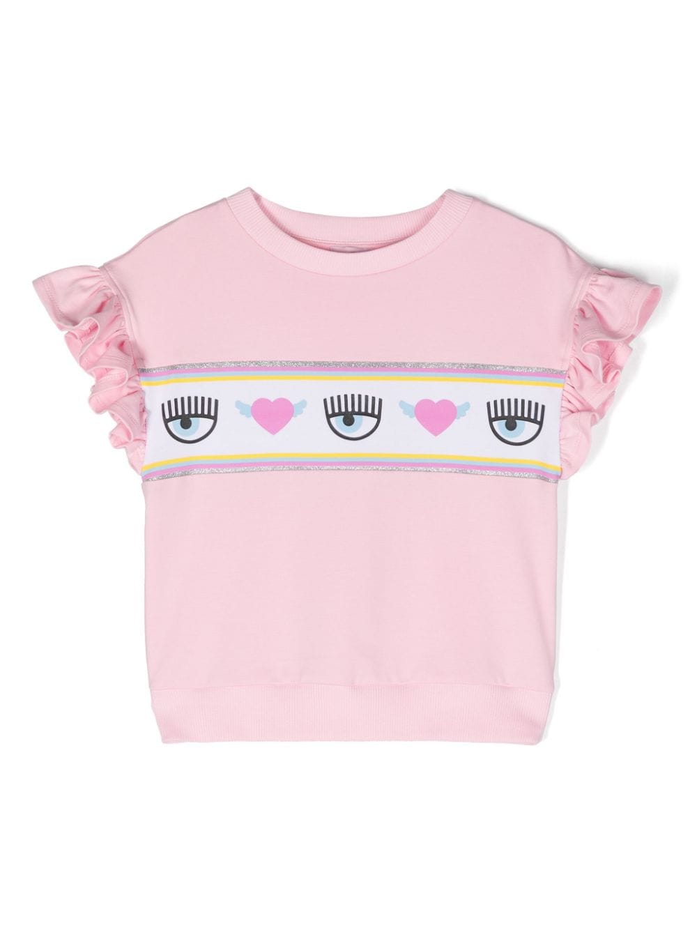 Chiara Ferragni Kids Eyelike-motif stretch-cotton top - Pink von Chiara Ferragni Kids