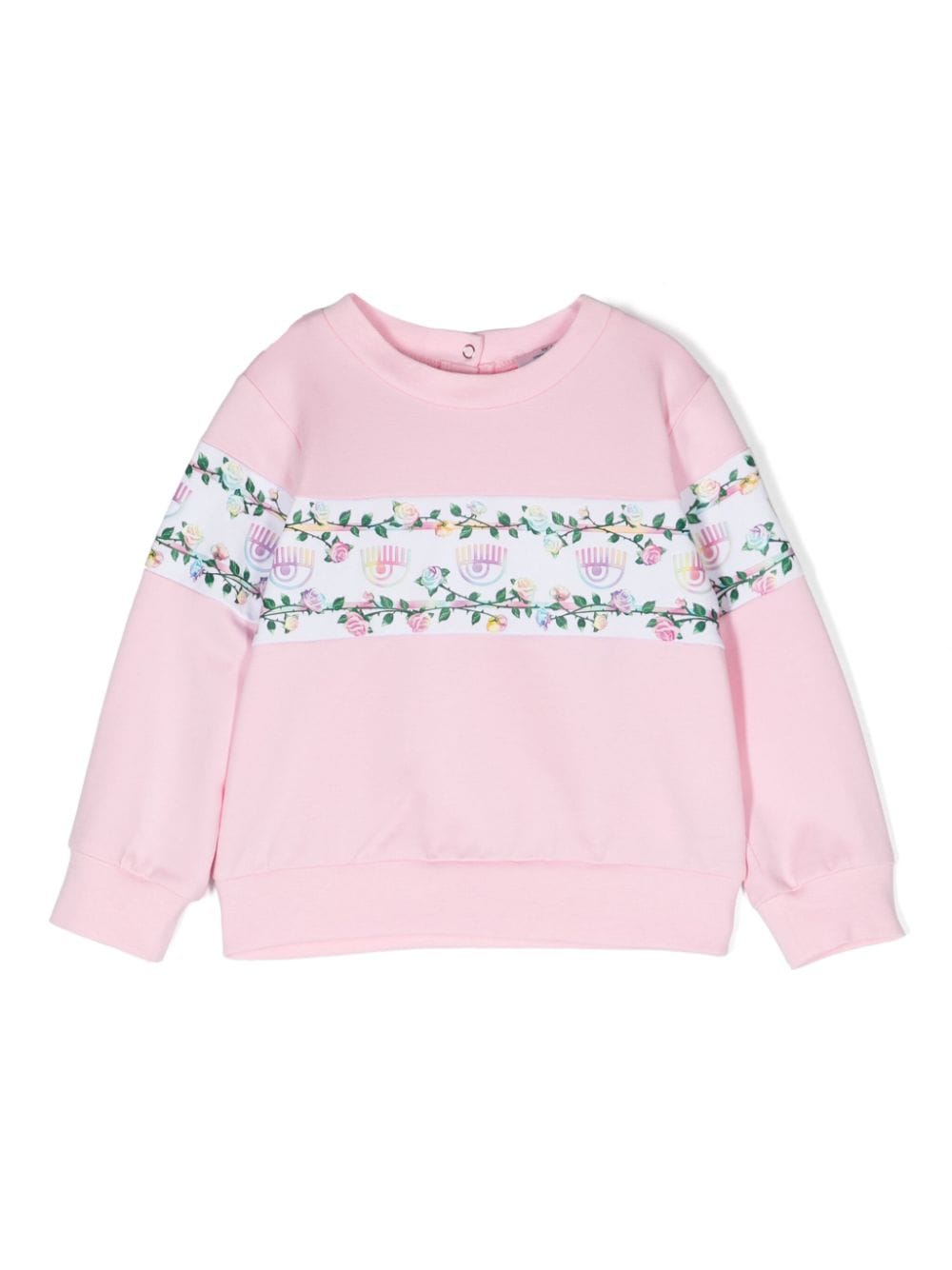 Chiara Ferragni Kids Eyelike-motif stripe sweatshirt - Pink von Chiara Ferragni Kids