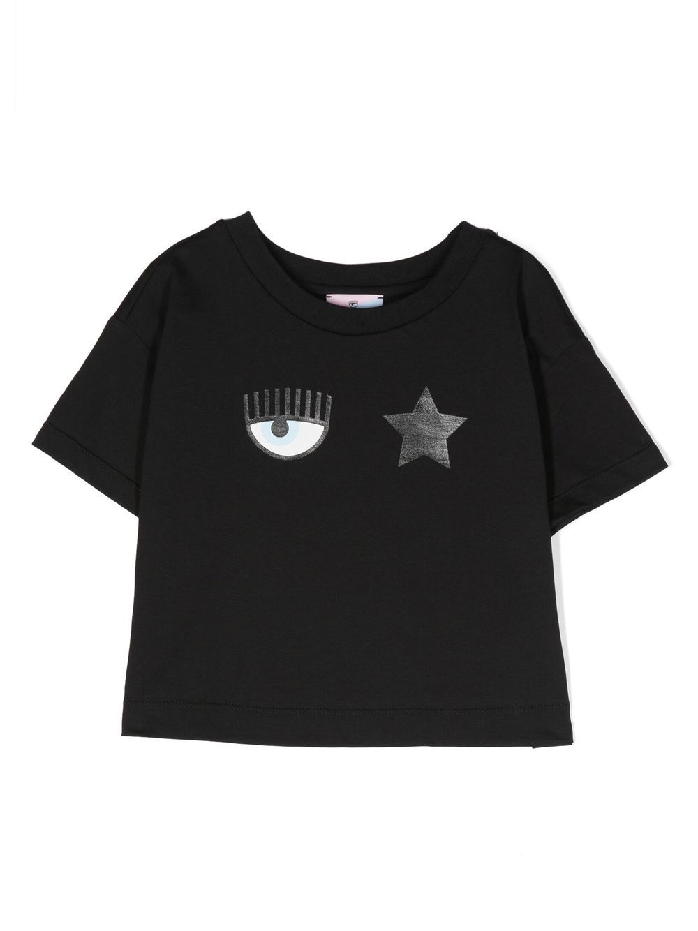 Chiara Ferragni Kids Eyelike-print cotton T-shirt - Black von Chiara Ferragni Kids