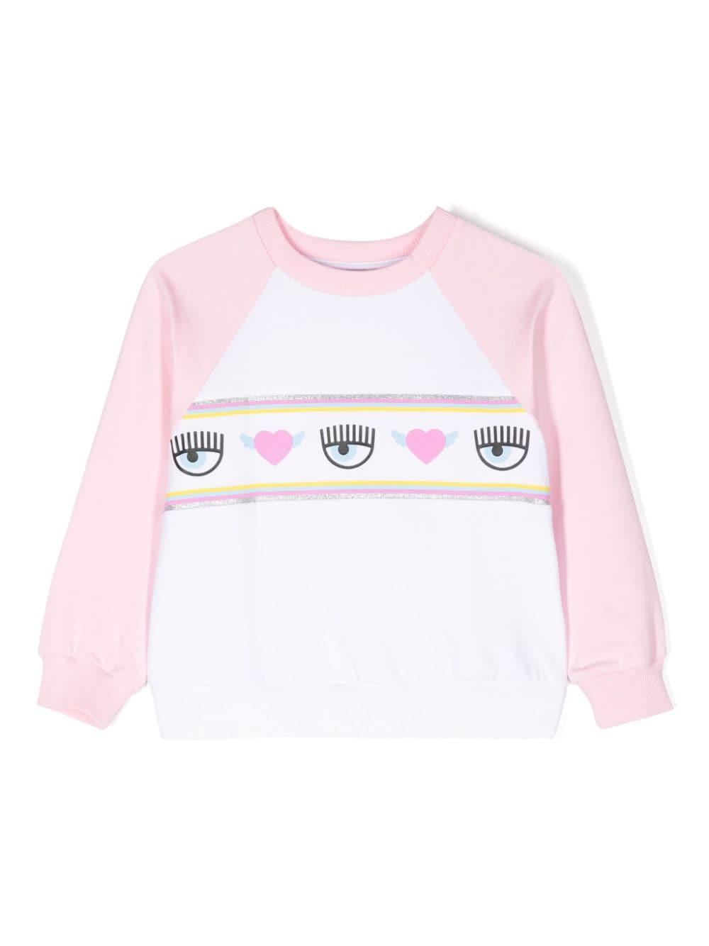Chiara Ferragni Kids Eyelike-print raglan sweatshirt - White von Chiara Ferragni Kids