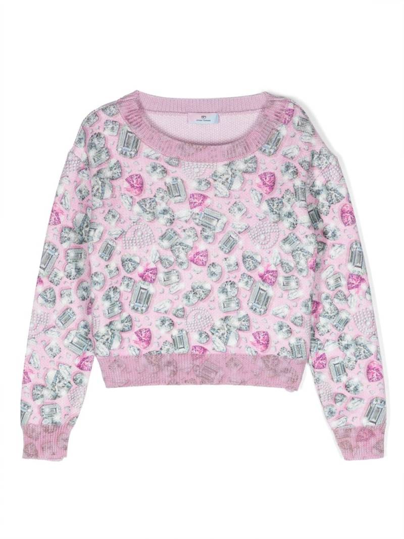 Chiara Ferragni Kids Eyelike print sweatshirt - Pink von Chiara Ferragni Kids