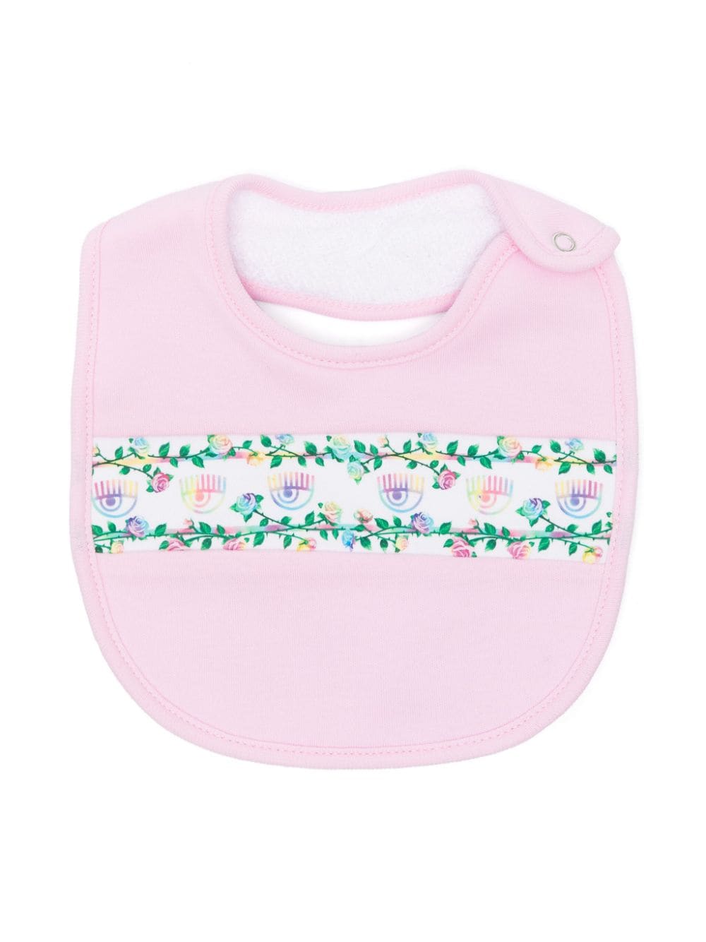 Chiara Ferragni Kids Eyelike-printed stripe jersey bib - Pink von Chiara Ferragni Kids