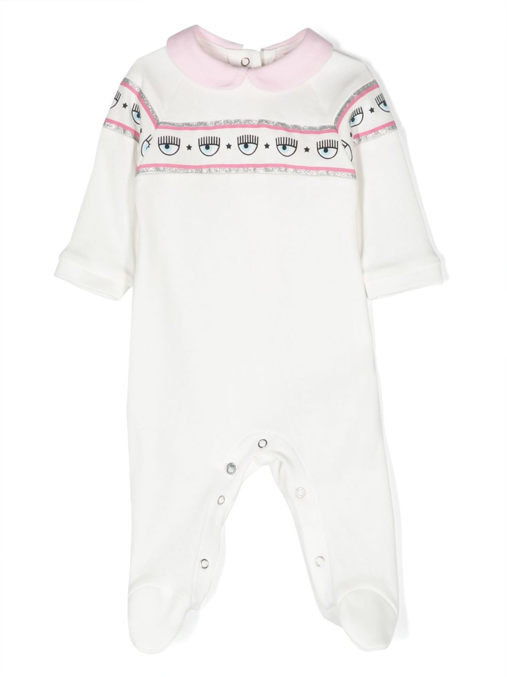 Chiara Ferragni Kids Eyelike-stripe cotton pajamas - White von Chiara Ferragni Kids