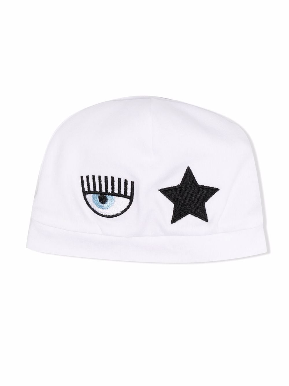 Chiara Ferragni Kids Eyestar embroidered cotton hat - White von Chiara Ferragni Kids