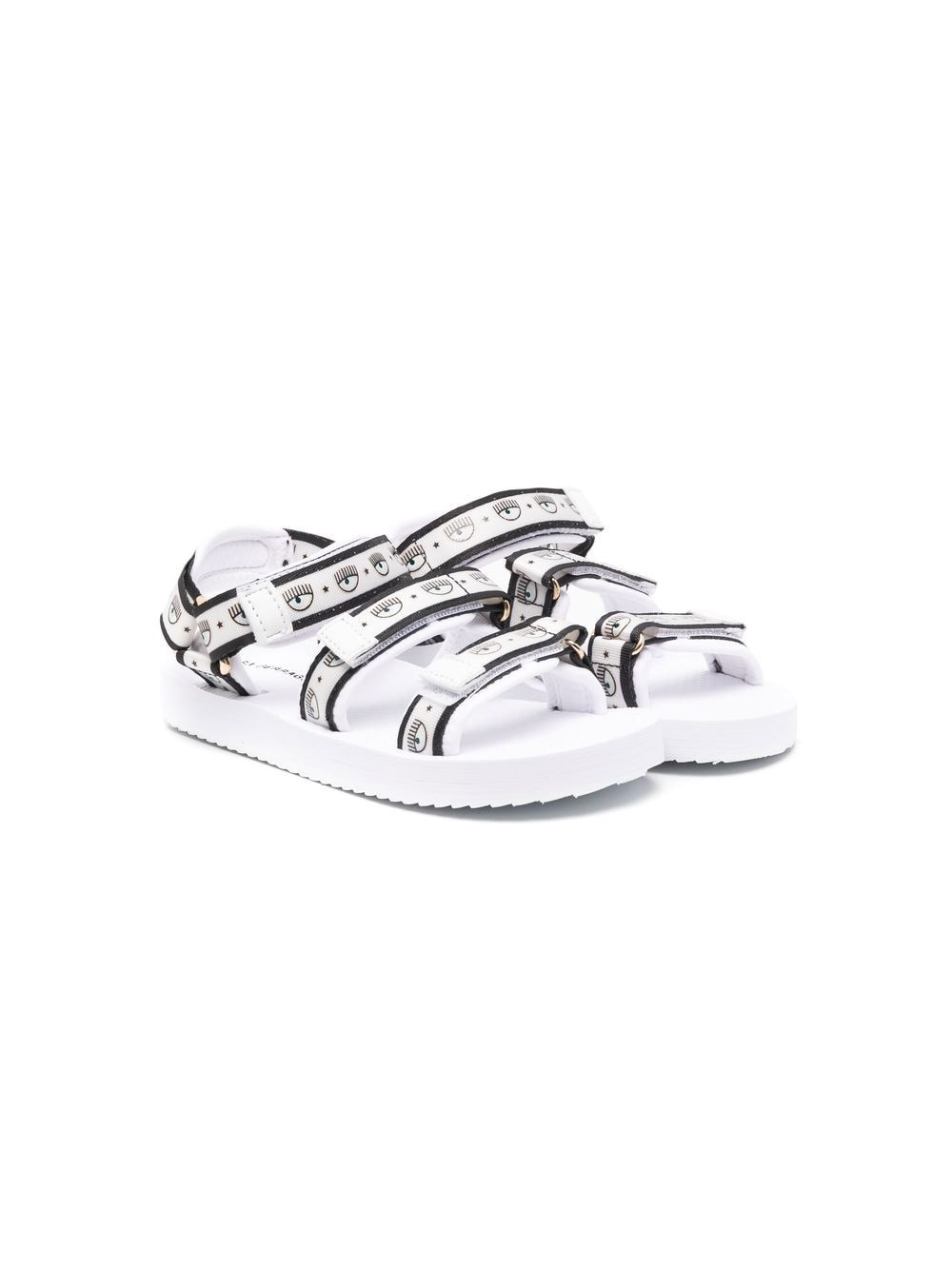 Chiara Ferragni Kids Logomania touch-strap sandals - White von Chiara Ferragni Kids