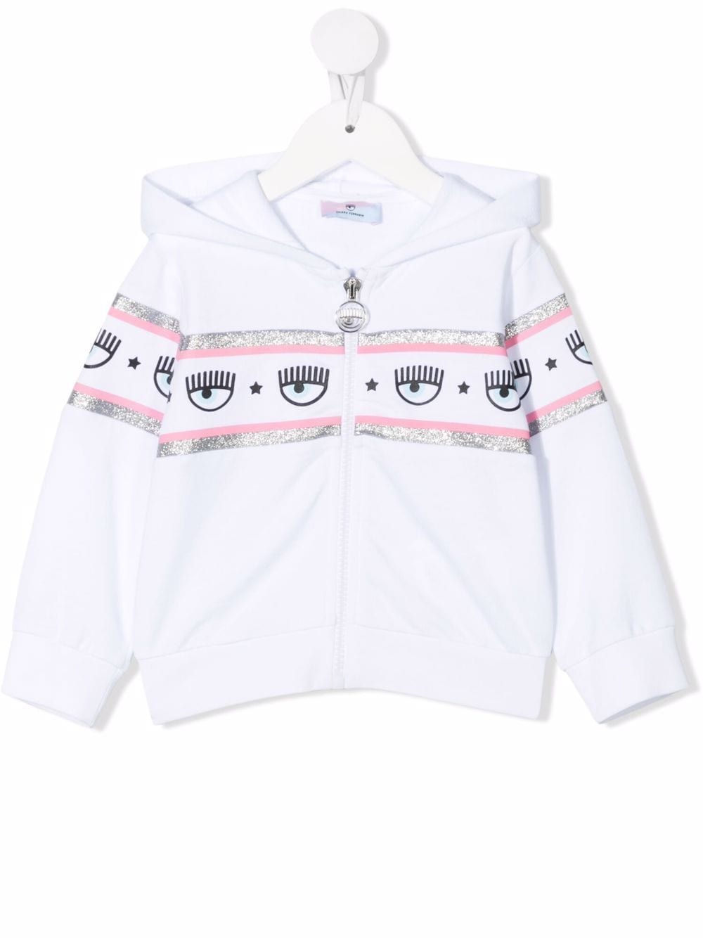 Chiara Ferragni Kids Logomania zip-up cotton hoodie - White von Chiara Ferragni Kids