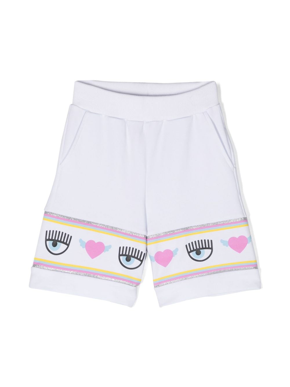 Chiara Ferragni Kids Maxi Logomania jersey shorts - White von Chiara Ferragni Kids