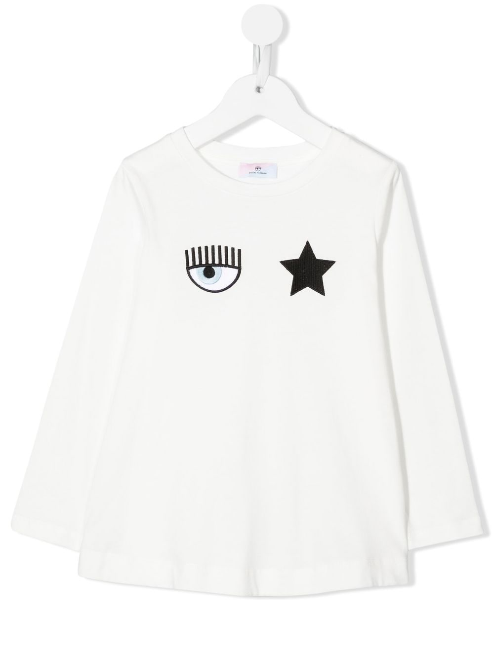 Chiara Ferragni Kids Wink logo-embroidered long-sleeve T-shirt - White von Chiara Ferragni Kids