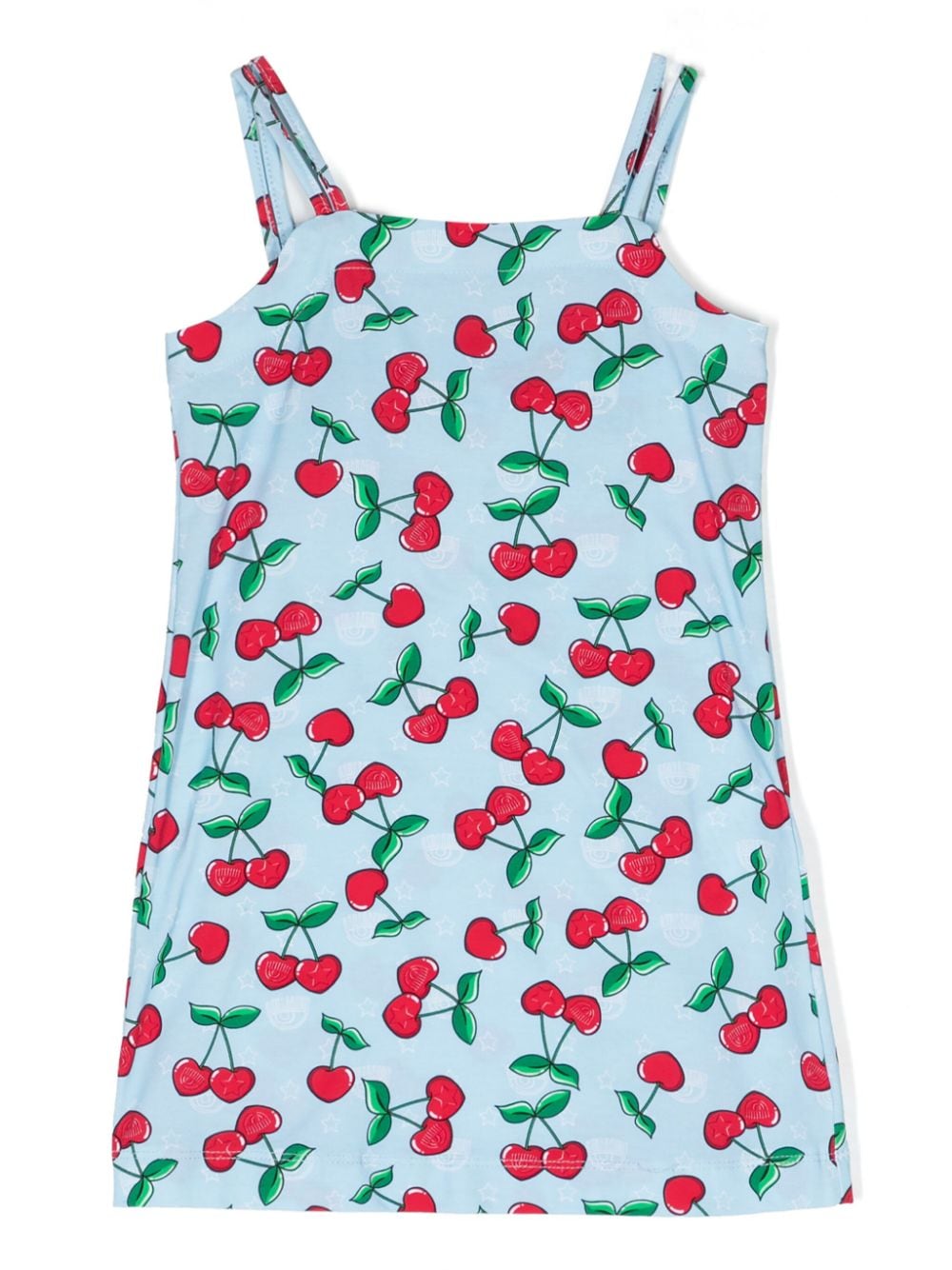 Chiara Ferragni Kids cherry-print cotton A-line dress - Blue von Chiara Ferragni Kids