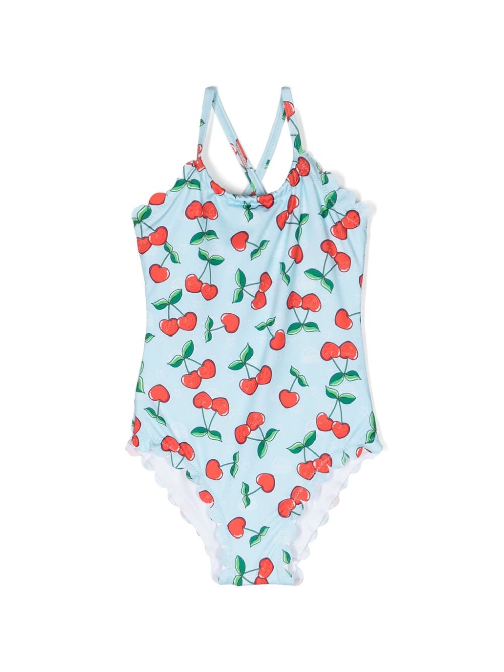 Chiara Ferragni Kids cherry-print scallop-edge swimsuit - Blue von Chiara Ferragni Kids