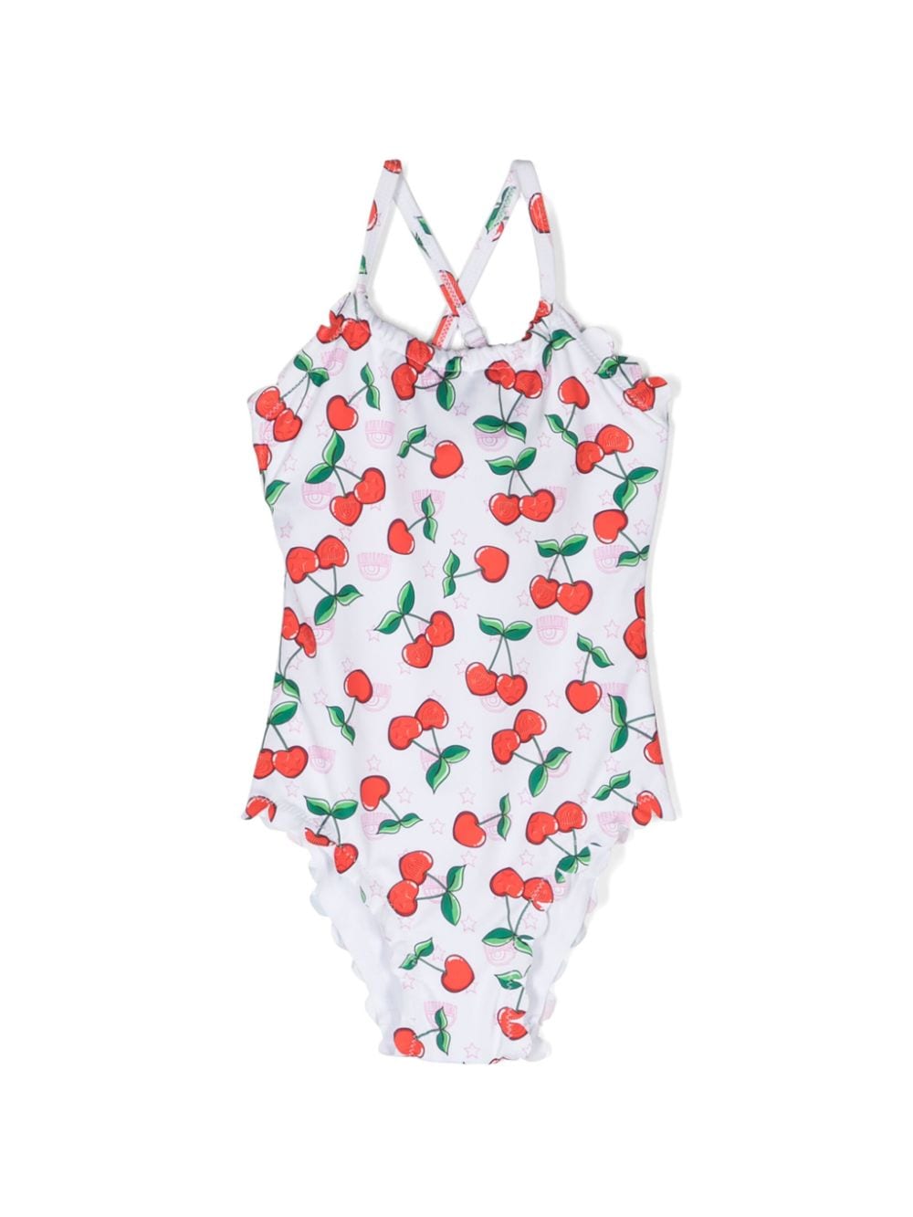 Chiara Ferragni Kids cherry-print swimsuit - White von Chiara Ferragni Kids