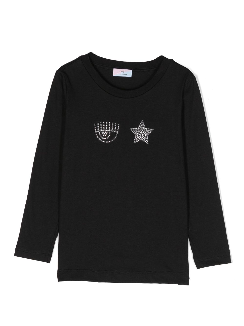 Chiara Ferragni Kids crystal-embellished logo cotton T-shirt - Black von Chiara Ferragni Kids