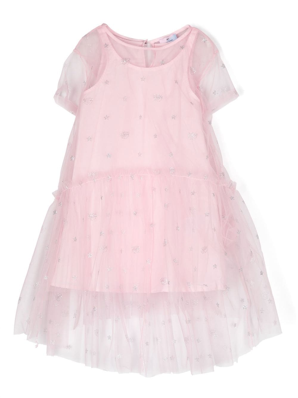 Chiara Ferragni Kids embroidered-detail tulle-dress - Pink von Chiara Ferragni Kids
