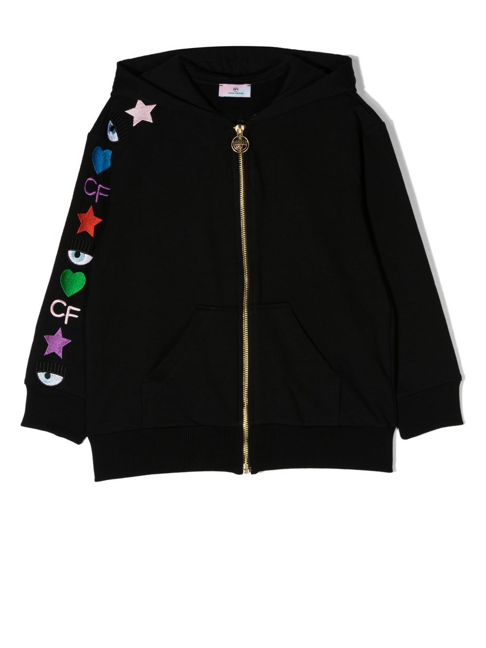 Chiara Ferragni Kids embroidered long-sleeve hoodie - Black von Chiara Ferragni Kids