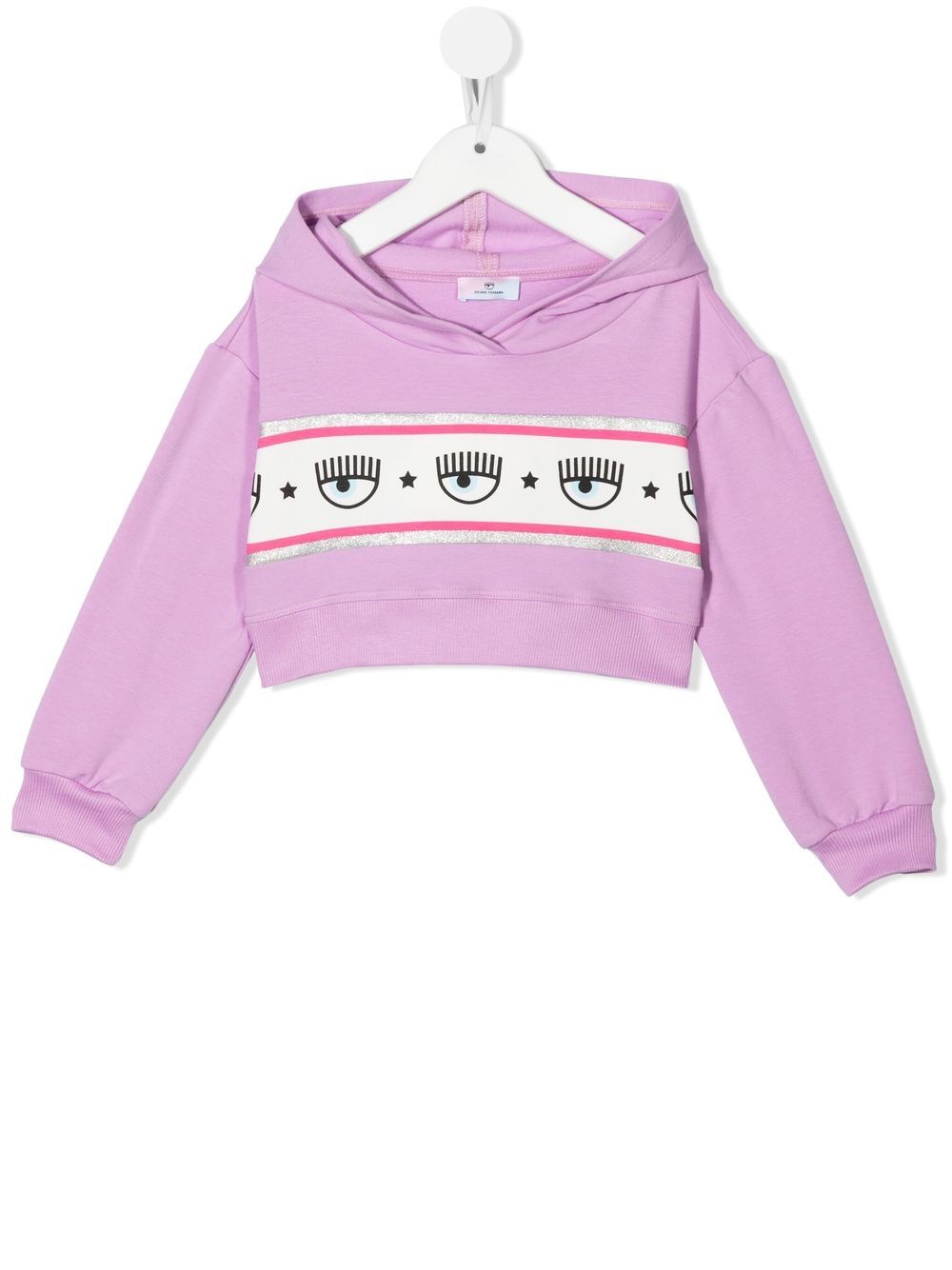 Chiara Ferragni Kids eye-print cropped hoodie - Purple von Chiara Ferragni Kids