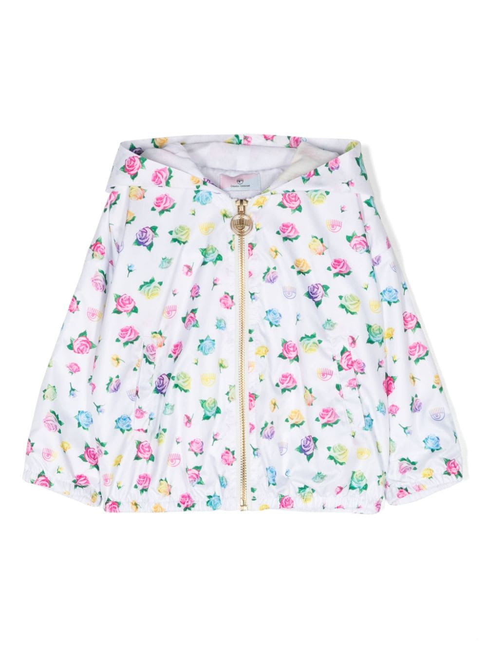 Chiara Ferragni Kids floral-print hooded jacket - White von Chiara Ferragni Kids