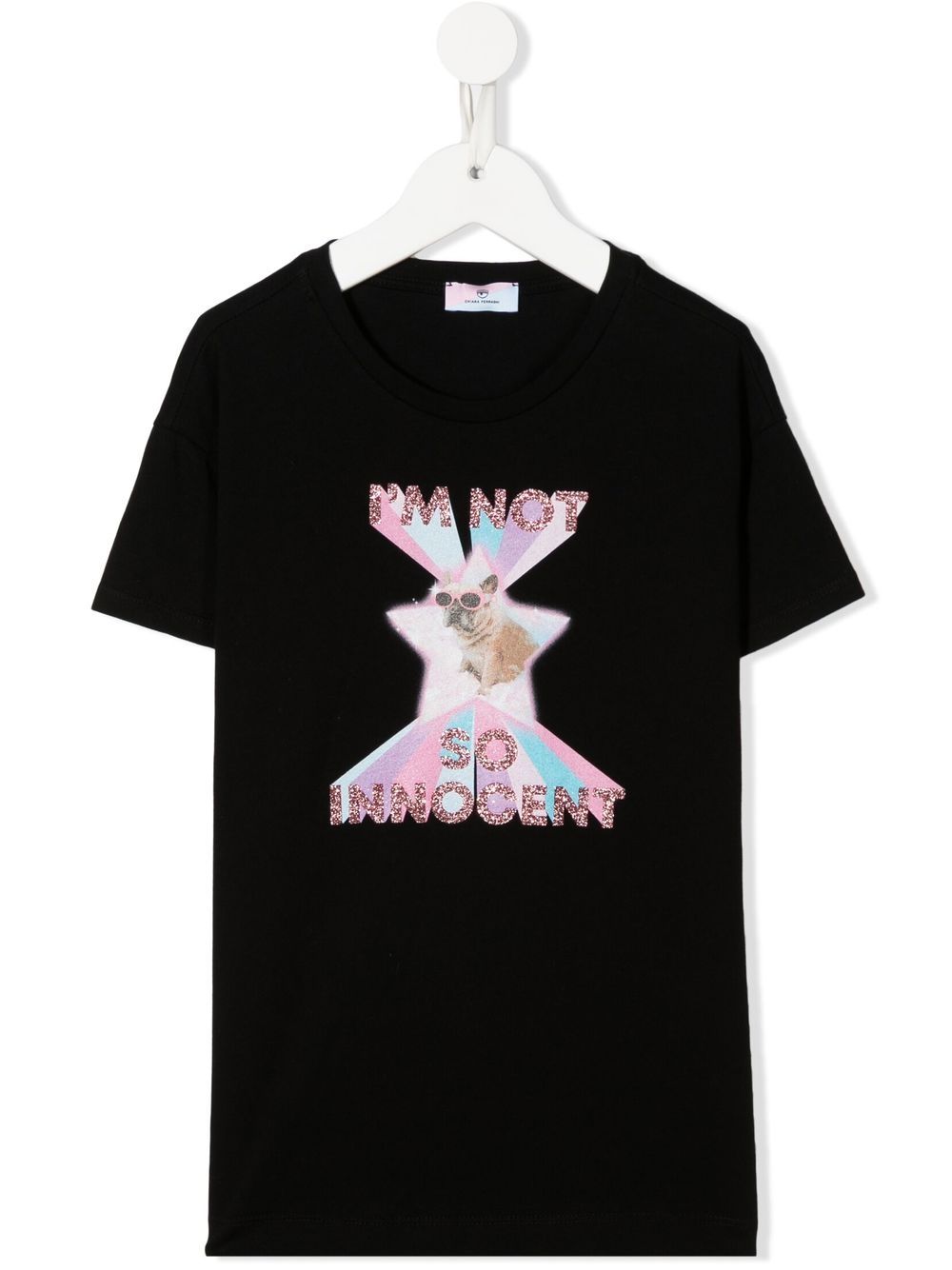 Chiara Ferragni Kids glitter slogan T-shirt - Black von Chiara Ferragni Kids