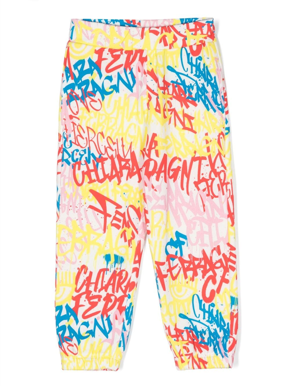 Chiara Ferragni Kids graffiti-print cotton trousers - Yellow von Chiara Ferragni Kids