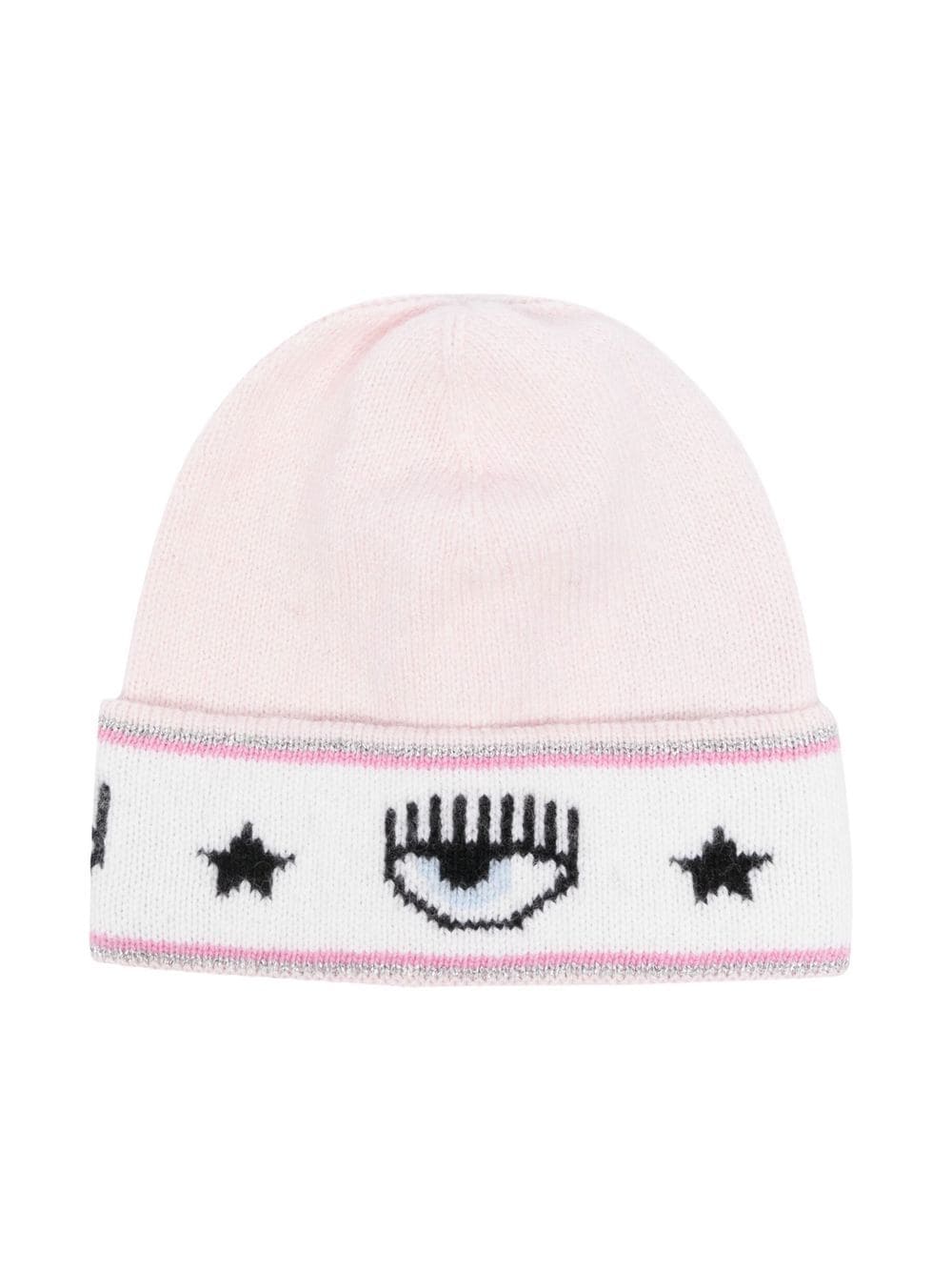 Chiara Ferragni Kids jacquard fine-knit hat - Pink von Chiara Ferragni Kids