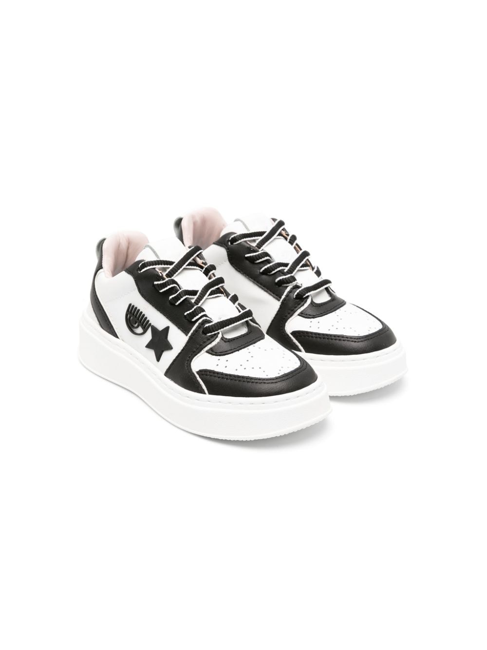 Chiara Ferragni Kids logo-appliqués panelled sneakers - White von Chiara Ferragni Kids