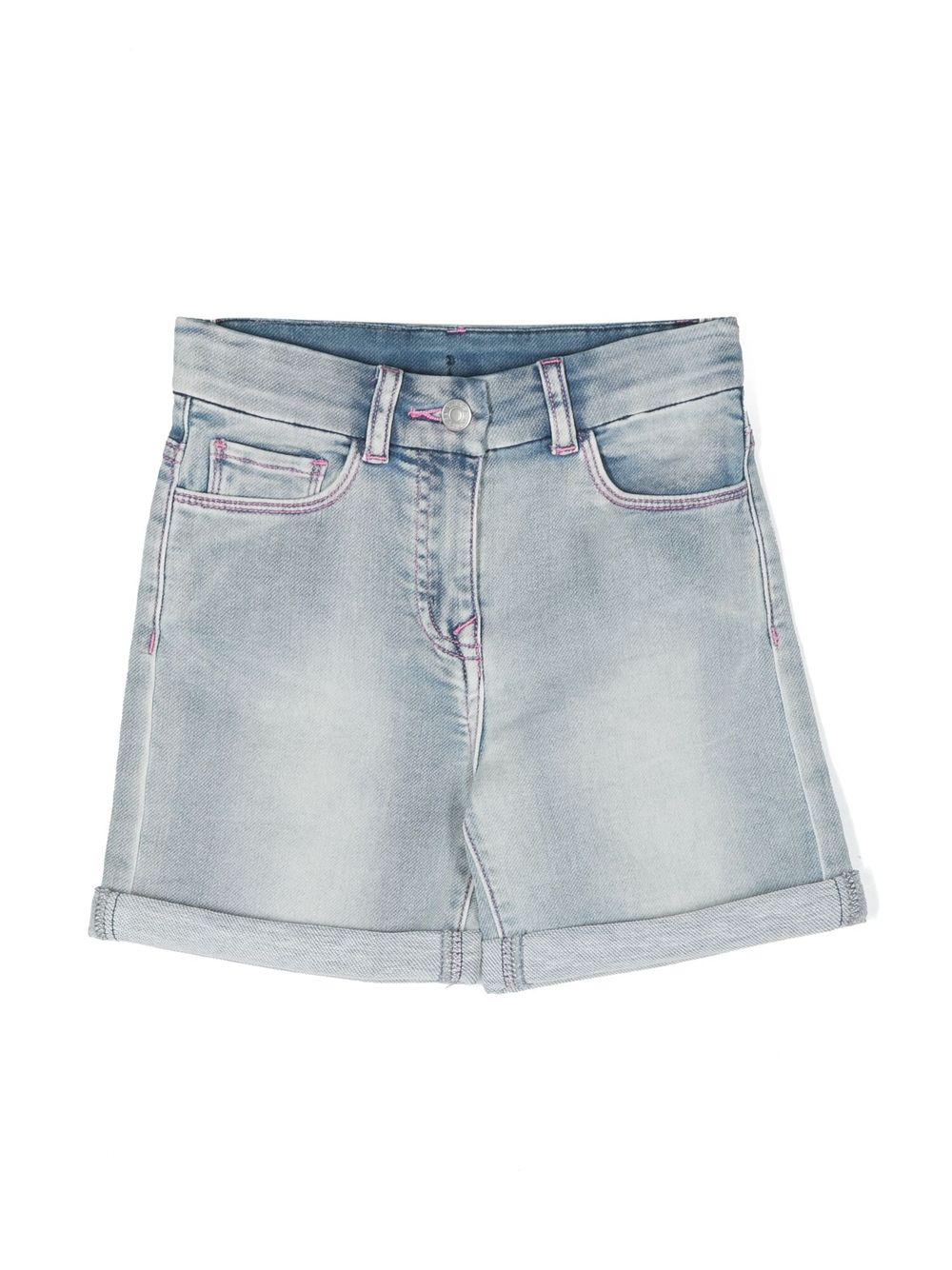 Chiara Ferragni Kids logo-embroidered denim shorts - Blue von Chiara Ferragni Kids