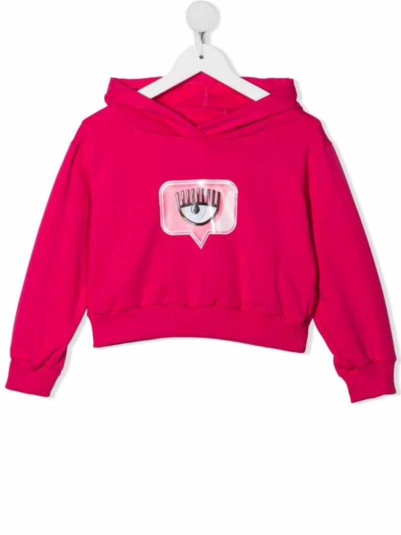 Chiara Ferragni Kids logo-patch pullover hoodie - Pink von Chiara Ferragni Kids