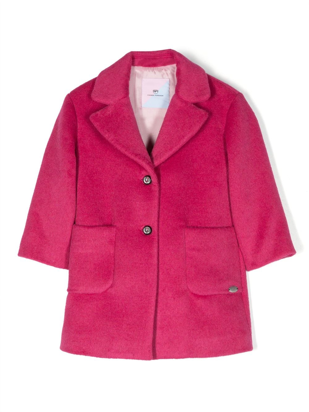 Chiara Ferragni Kids logo-plaque single-breasted coat - Pink von Chiara Ferragni Kids