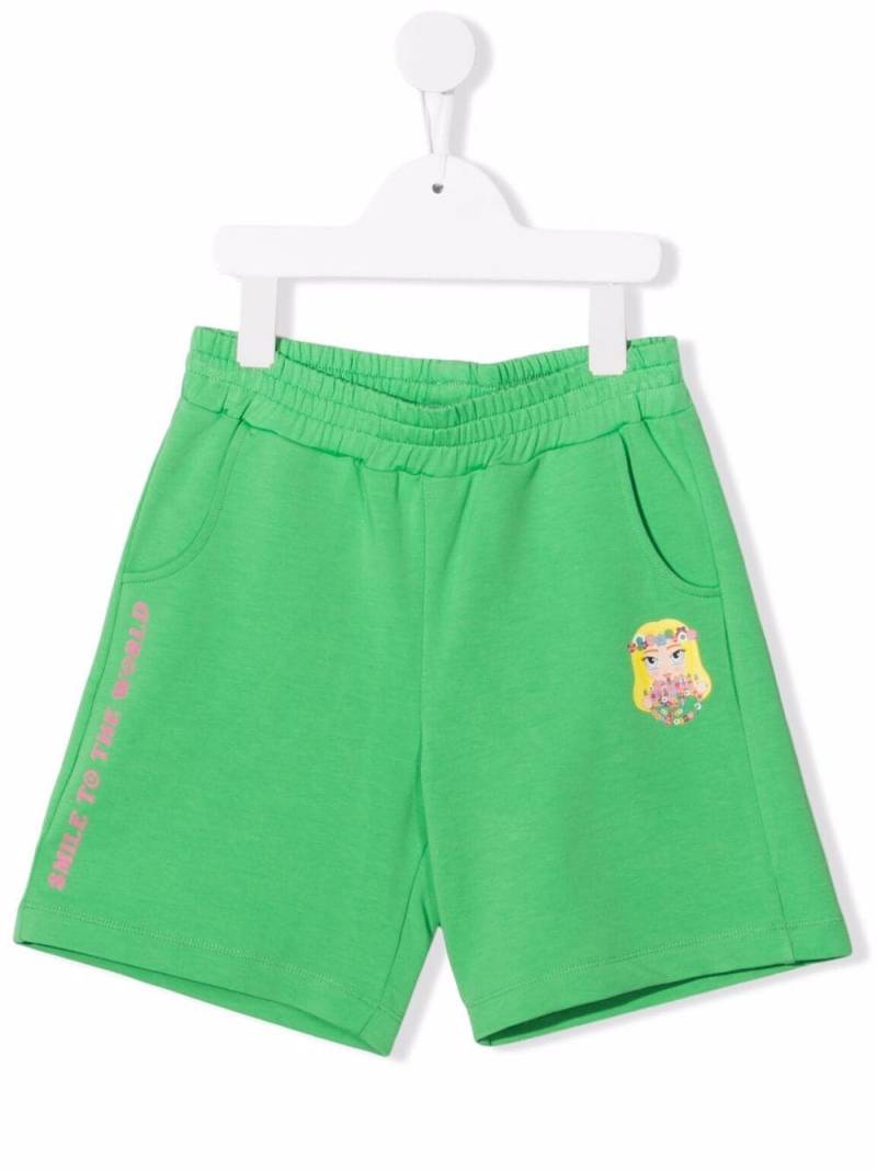 Chiara Ferragni Kids logo-print track shorts - Green von Chiara Ferragni Kids
