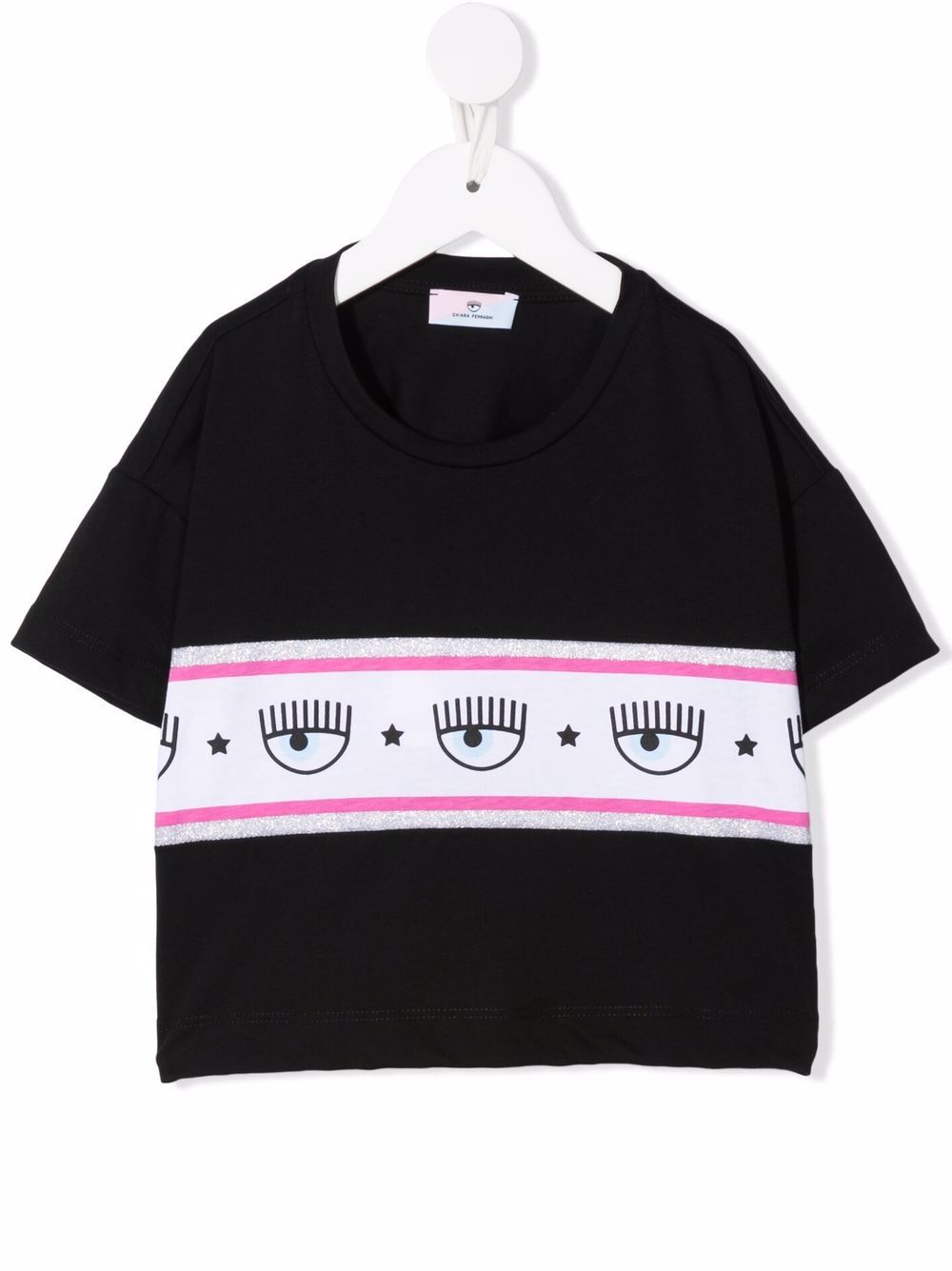 Chiara Ferragni Kids logo-stripe T-shirt - Black von Chiara Ferragni Kids