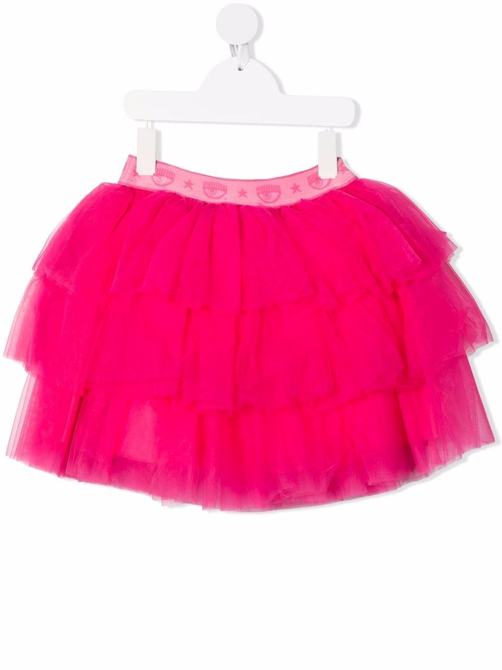 Chiara Ferragni Kids logo-waistband tulle skirt - Pink von Chiara Ferragni Kids