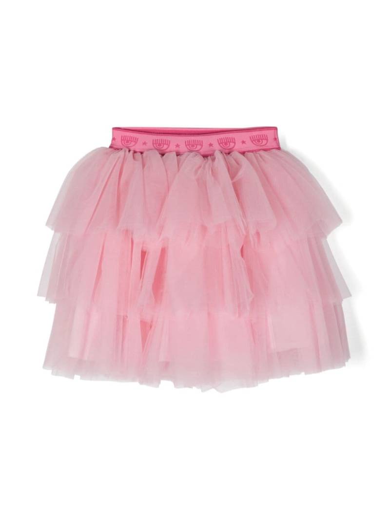 Chiara Ferragni Kids logo-waistband tulle tutu - Pink von Chiara Ferragni Kids