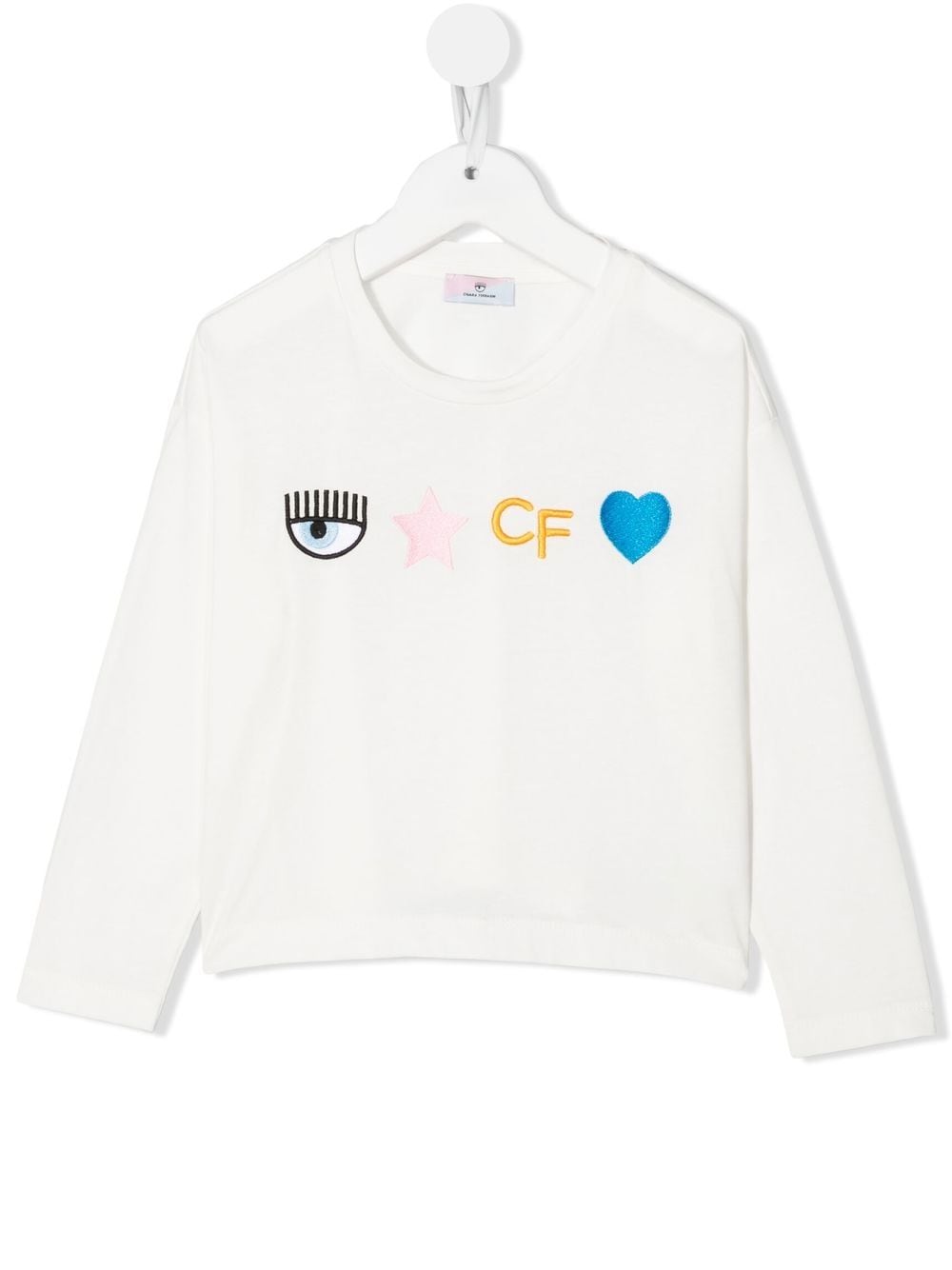 Chiara Ferragni Kids long-embroidered long-sleeve T-shirt - White von Chiara Ferragni Kids