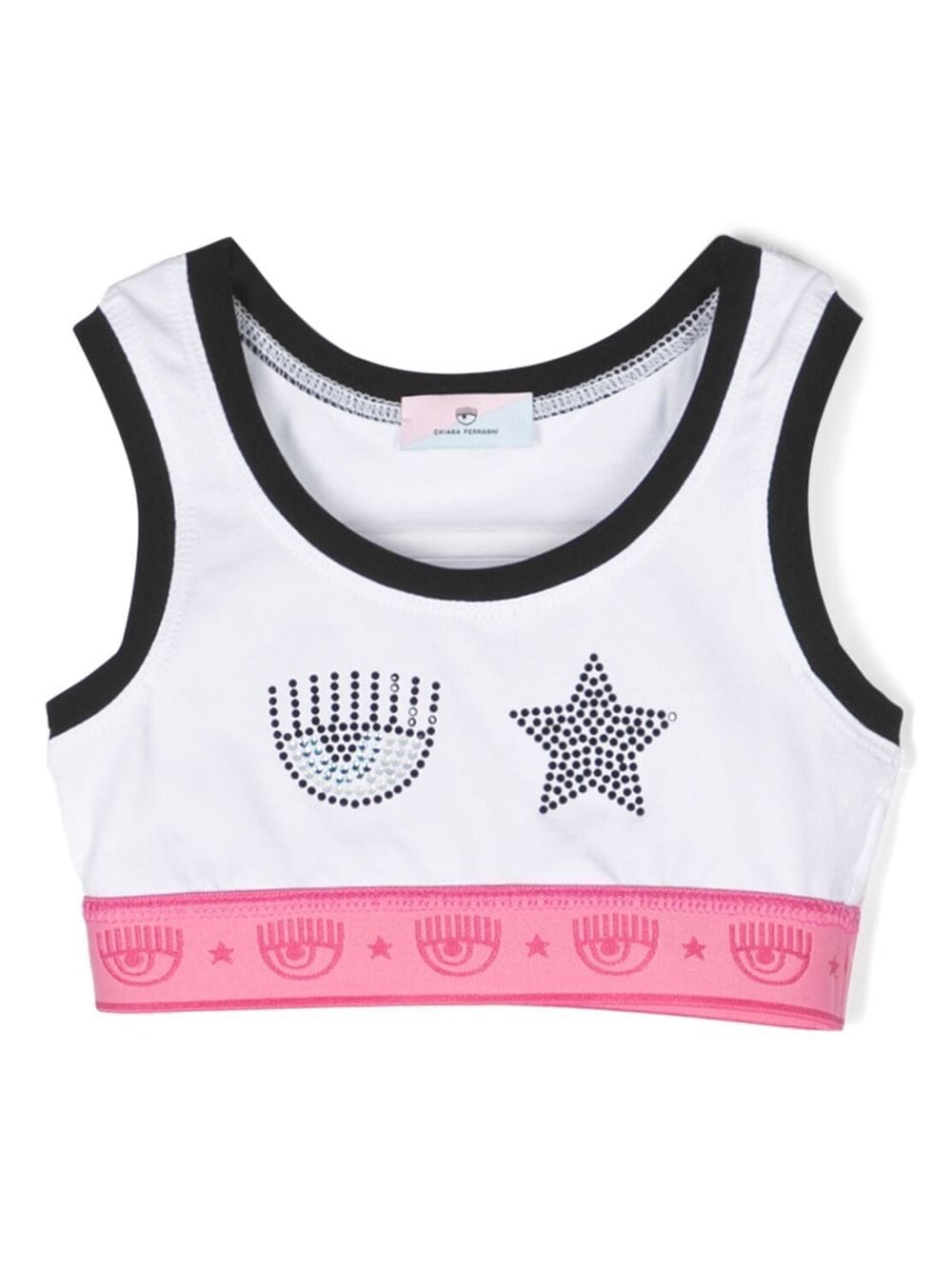 Chiara Ferragni Kids rhinestone-embellished cropped top - White von Chiara Ferragni Kids