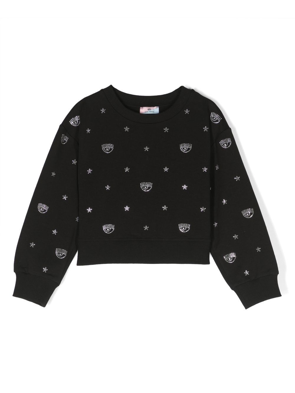 Chiara Ferragni Kids rhinestone embellished sweatshirt - Black von Chiara Ferragni Kids