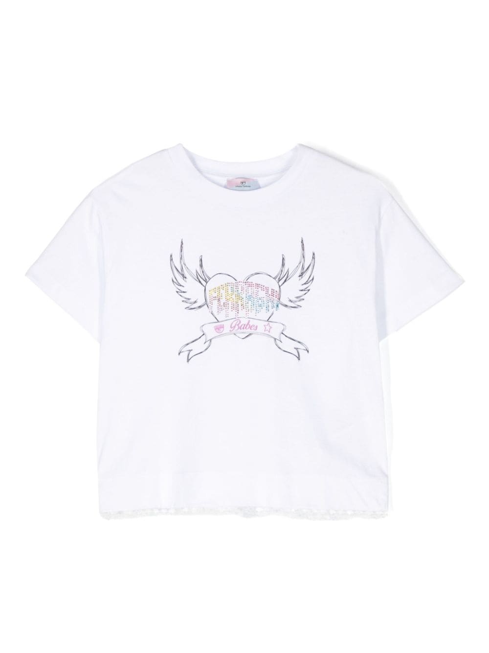 Chiara Ferragni Kids rhinestone-logo cotton T-shirt - White von Chiara Ferragni Kids