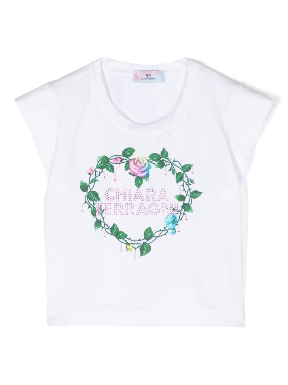 Chiara Ferragni Kids rose-print stretch-cotton T-shirt - White von Chiara Ferragni Kids