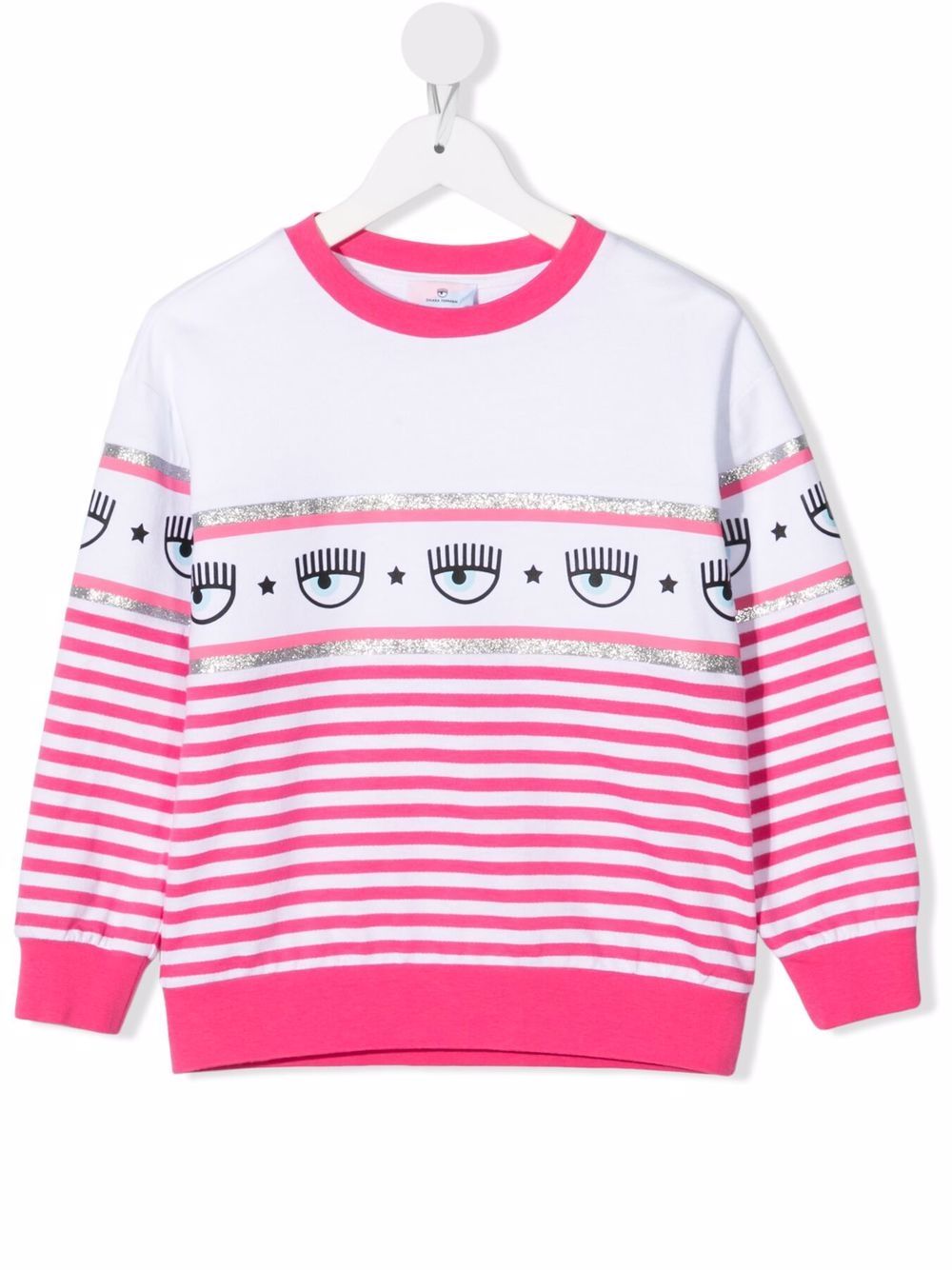 Chiara Ferragni Kids striped cotton sweatshirt - Pink von Chiara Ferragni Kids