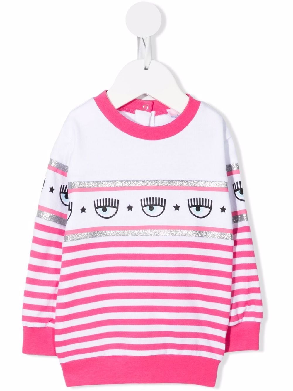 Chiara Ferragni Kids striped logo-print jumper - White von Chiara Ferragni Kids