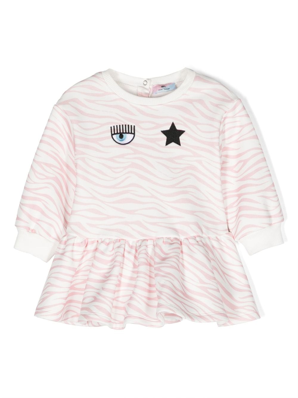 Chiara Ferragni Kids zebra-print ruffle-hem dress - Pink von Chiara Ferragni Kids