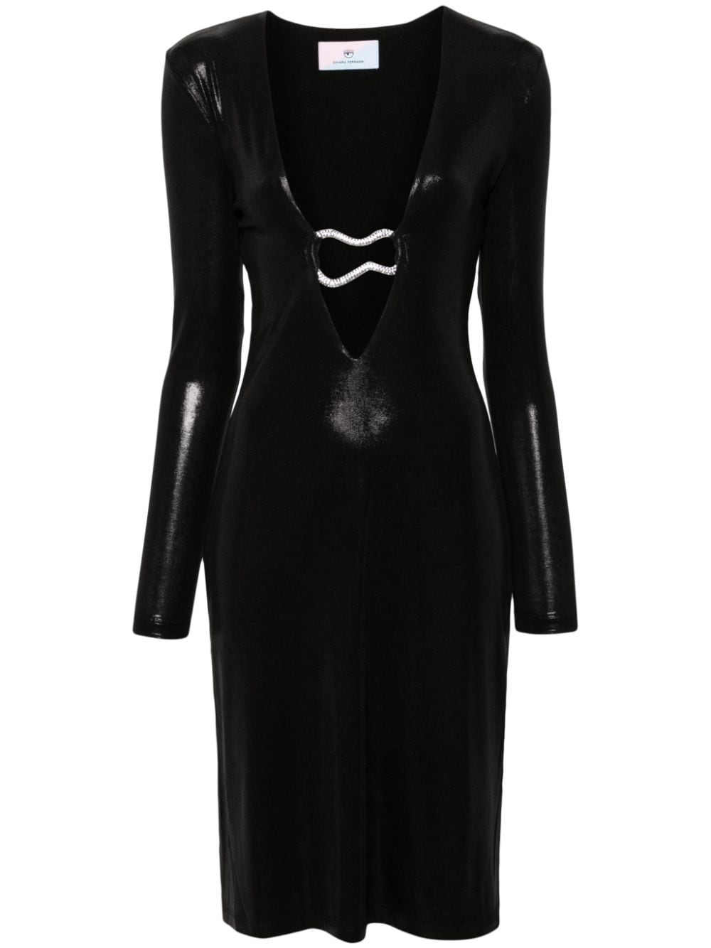 Chiara Ferragni CFloop laminated-finish dress - Black von Chiara Ferragni