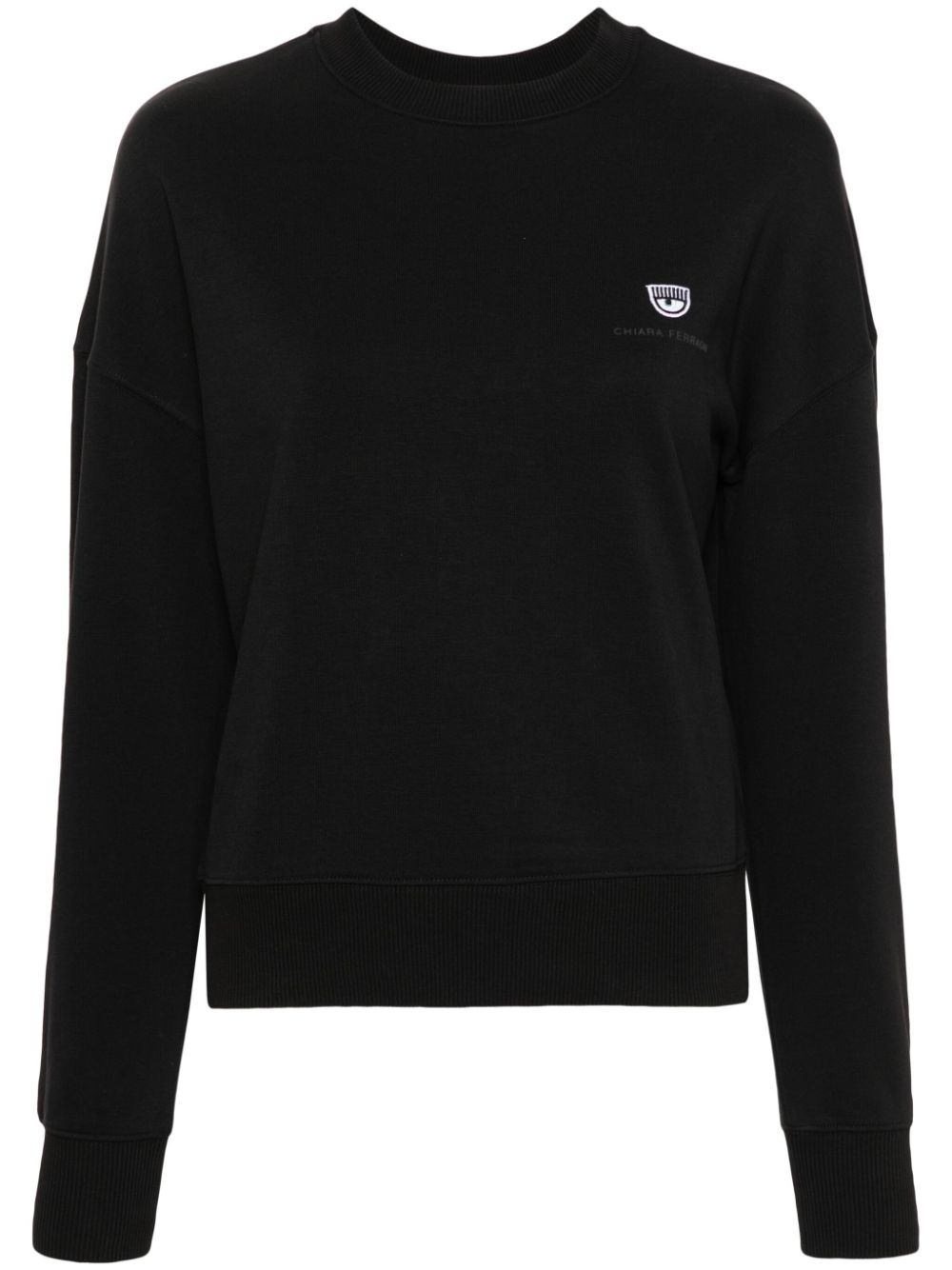 Chiara Ferragni Eyelike-motif cotton-blend sweatshirt - Black von Chiara Ferragni