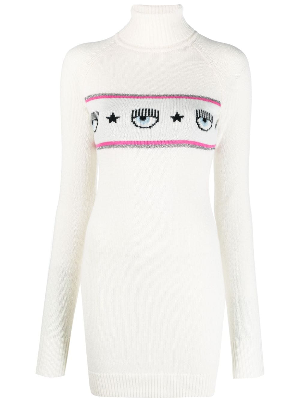 Chiara Ferragni Eyelike-motif knitted dress - White von Chiara Ferragni