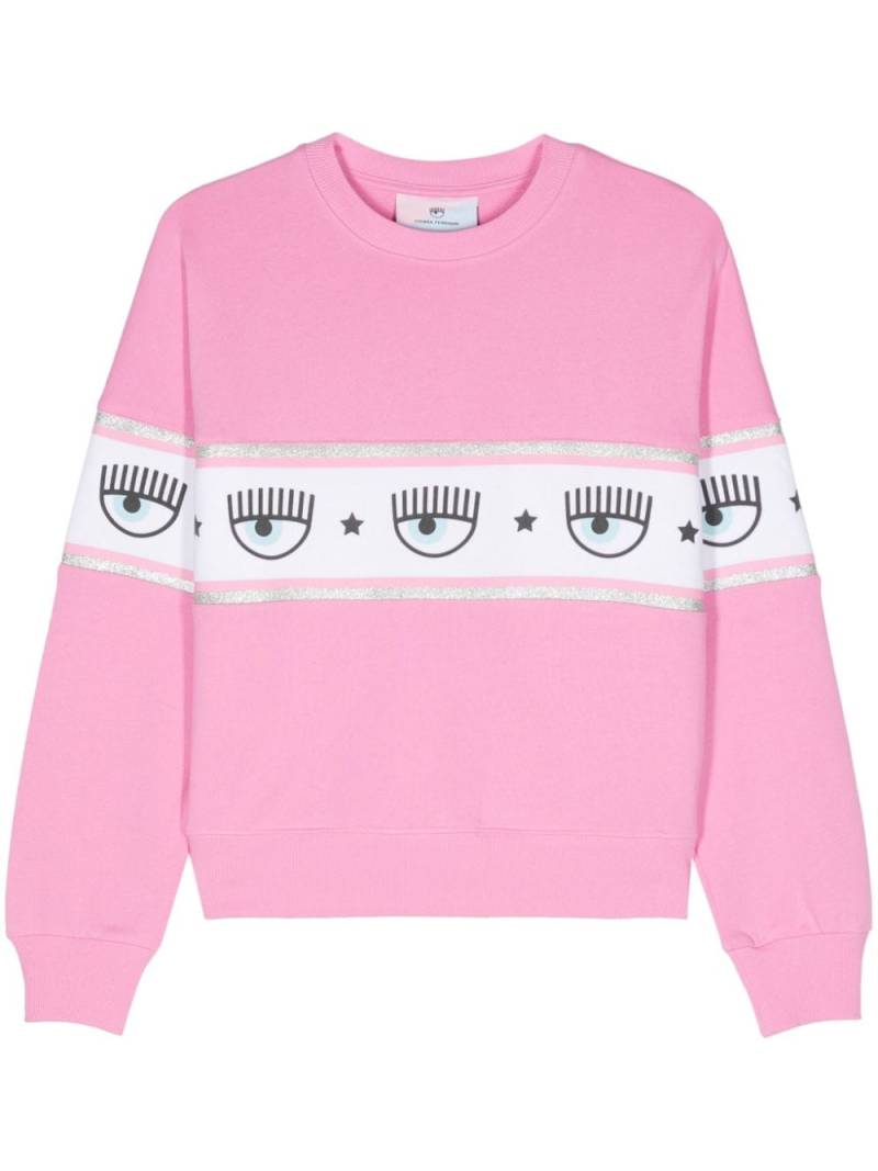 Chiara Ferragni Logomania-motif cotton sweatshirt - Pink von Chiara Ferragni