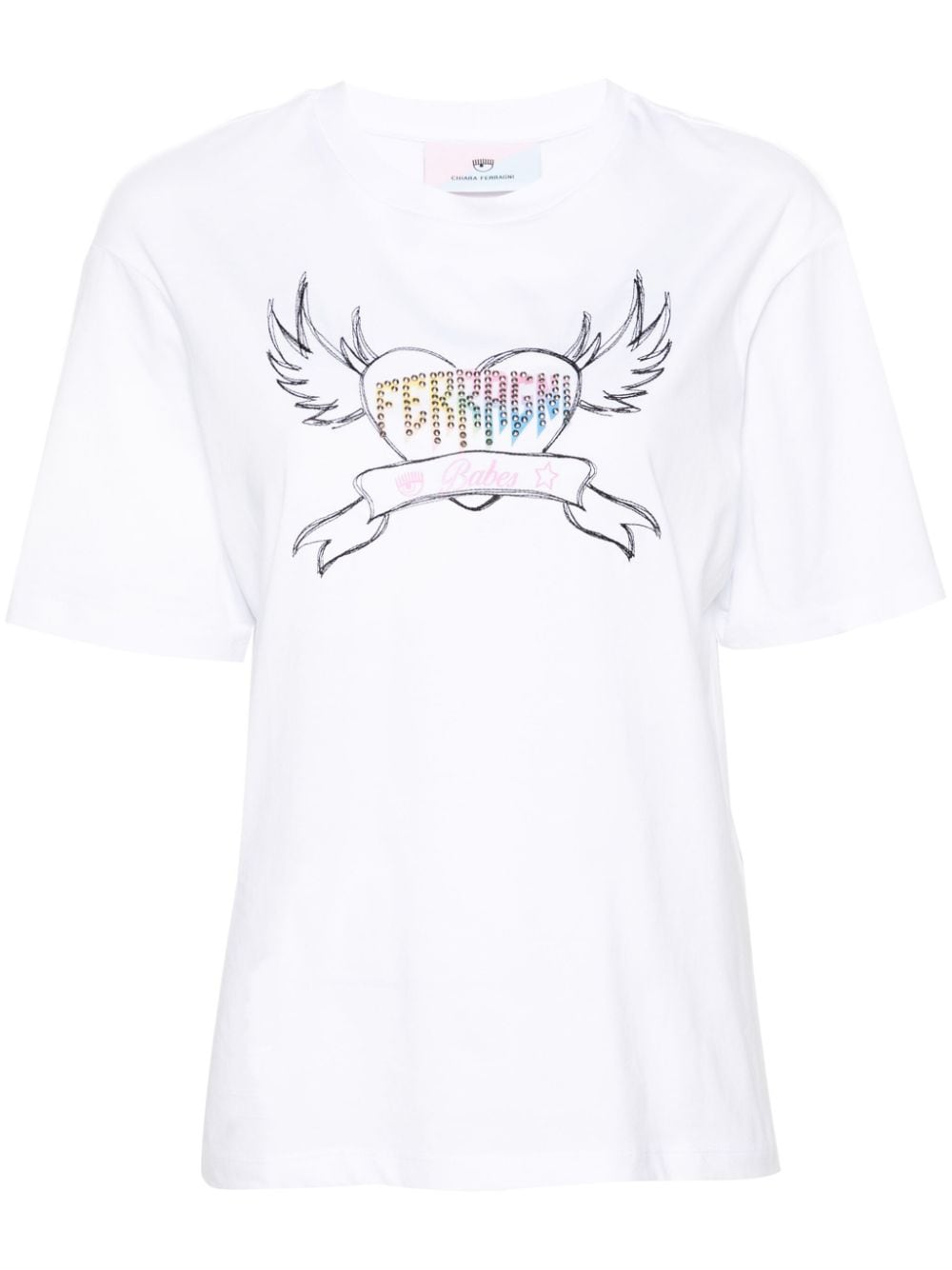 Chiara Ferragni Punk cotton T-shirt - White von Chiara Ferragni