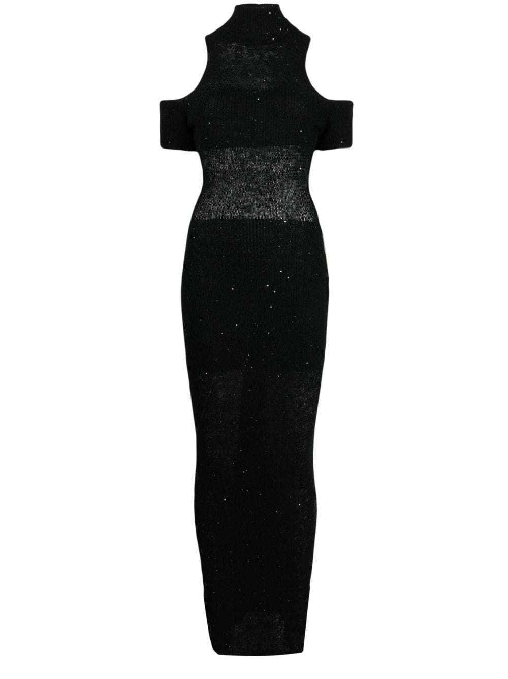 Chiara Ferragni cold-shoulder sequin-embellished maxi dress - Black von Chiara Ferragni